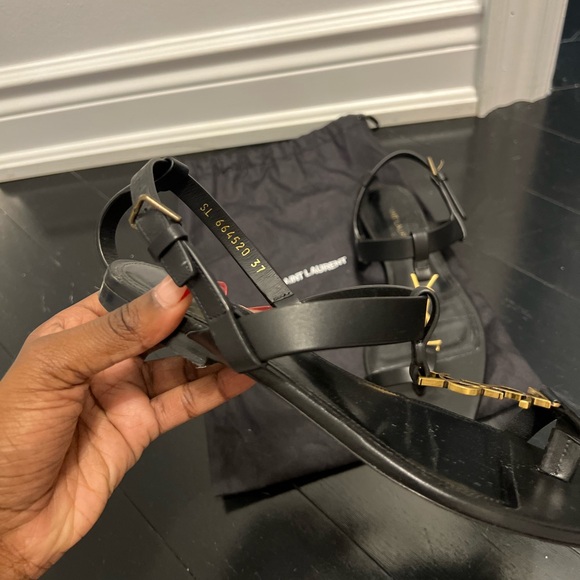 Ysl Saint Laurent Cassandra Thong Sandals black - Picture 7 of 7